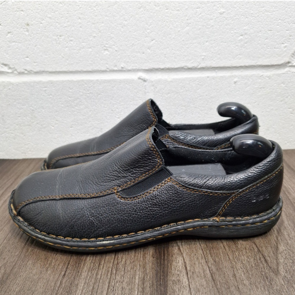BOC Born Concept Black Leather Loafers Women's 7.5M Slip On Shoes C39803 CIG13 - Picture 2 of 7